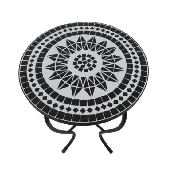 Mosaic Art Collection - Black Lily Accent Table - Black