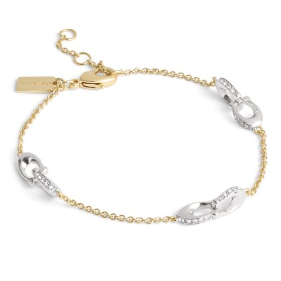 Signature Pave C Strand Bracelet - Two Tone