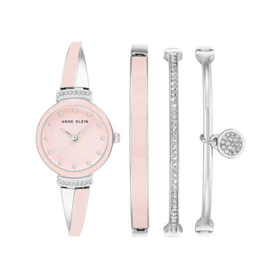 Women's Pink Bracelet Watch Set