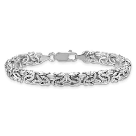Sterling Silver Hollow Byzantine Bracelet