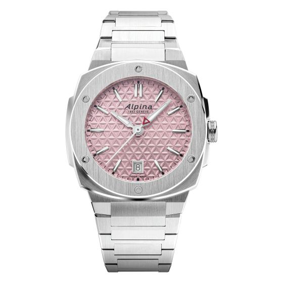 Ladies' Alpiner Extreme Quartz Silver-Tone Stainless Steel Watch Pink Dial
