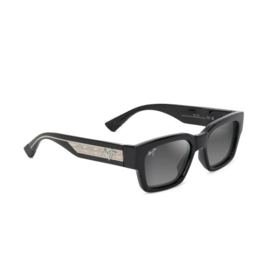 Kenui Polarized Sunglasses Shiny Black & Gray Frame Neutral Gray Lens
