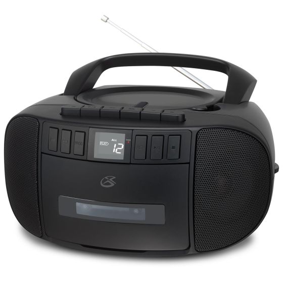 CD/Cassette Boombox w/ AM/FM Radio Black