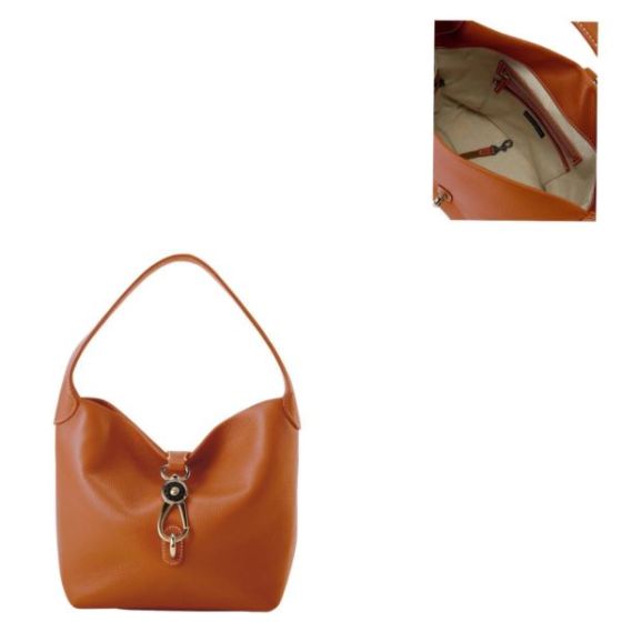 Lucca Leather Logo Lock Hobo