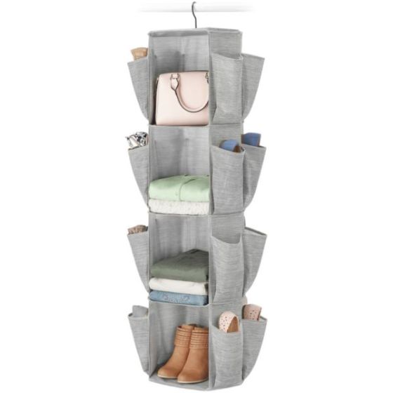 Rotating 5-Shelf Hanging Closet Organizer with 30 Pockets