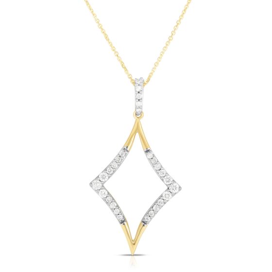 Geometric .20twt Diamond and 10k Yellow Gold Necklace