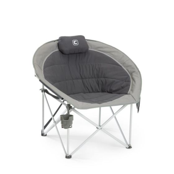 Oversized Padded Rounded Chair Cool Dark Gray