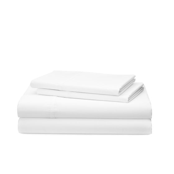 Spencer Cotton Satteen 4pc Sheet Set White - Queen