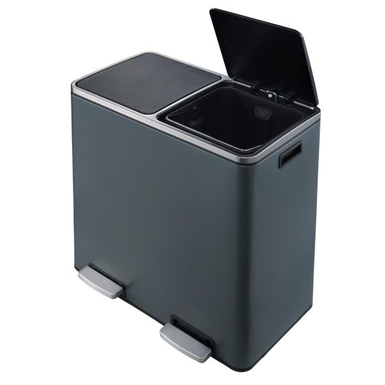 Heim Concept 60L Dual Compartment Trash Can - Matte Gray