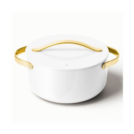 6.5qt Iconics Nonstick Ceramic Dutch Oven White/Gold