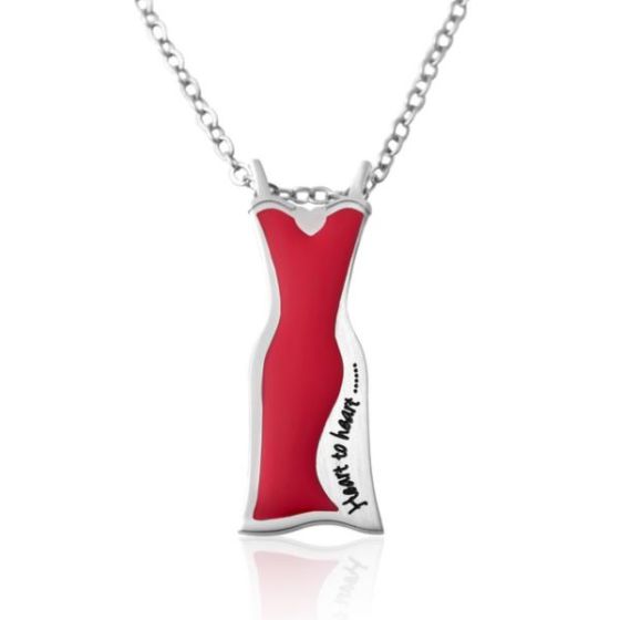 Joyful Sentiments Heart to Heart Red Dress Pendant Necklace
