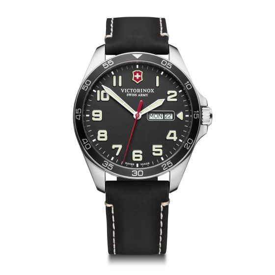 Fieldforce, 42mm, Black Dial, Black Leather Strap