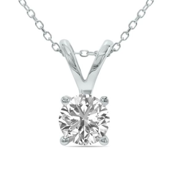 Lab Grown 3/4 Carat Diamond Solitaire Pendant Size 18