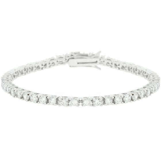 Silver Tone Cubic Zirconia Tennis Bracelet