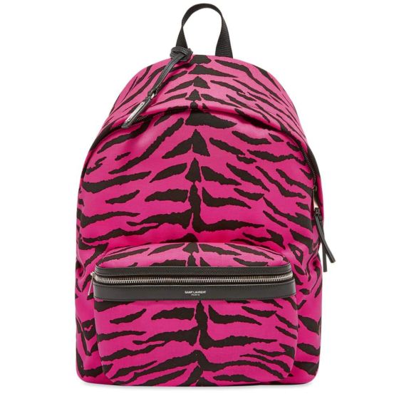Saint Laurent Unisex Pink Zebra City Backpack