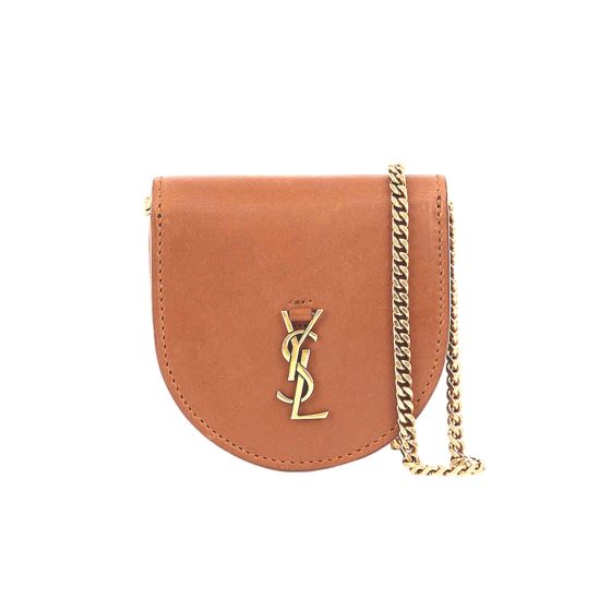 Saint Laurent Baby Kaia Satchel Brown Smooth Leather Micro Bag