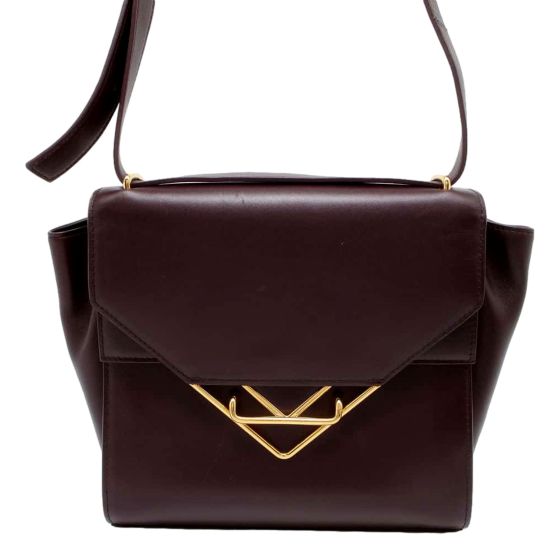 Bottega Veneta The Clip Grape Purple Calfskin Leather Shoulder Crossbody Bag
