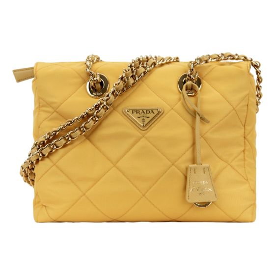Prada Re-Edition Maize Yellow 1995 Chaîne Re-Nylon Tote Bag