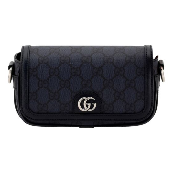 Gucci Ophidia Super Mini GG Supreme Canvas Shoulder Bag Navy Blue