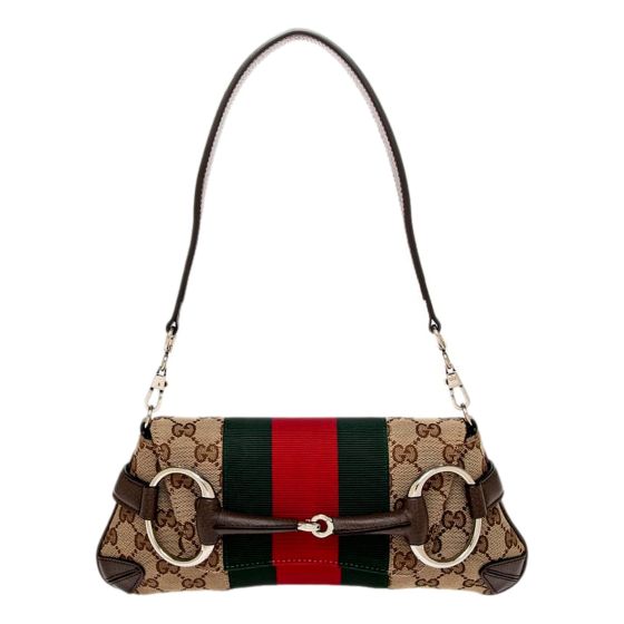 Gucci Horsebit Supreme Canvas Web Stripe Small Chain Shoulder Bag