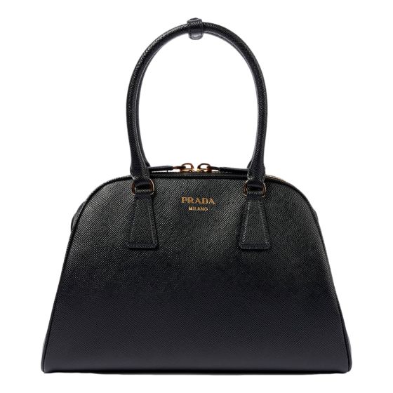 Prada Saffiano Soft Calfskin Top Handle Handbag Medium Nero Black