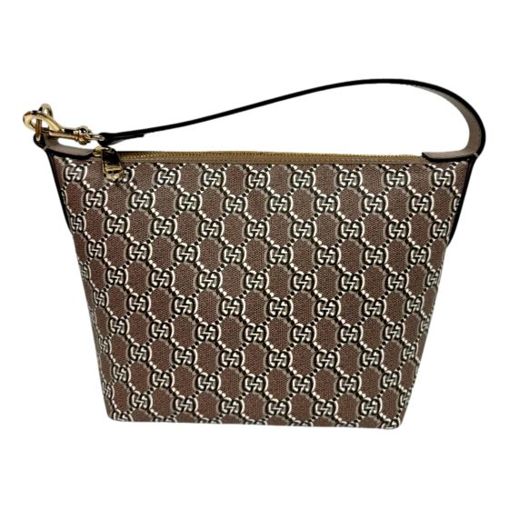 Gucci GG Shadow Monogram Canvas Beige Black Shoulder Bag