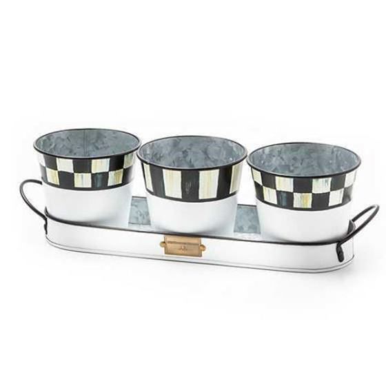 Spectator Galvanized Herb Pots, Set of 3