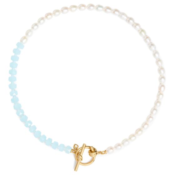 Ropes & Knots Toggle Necklace - Cream/Blue