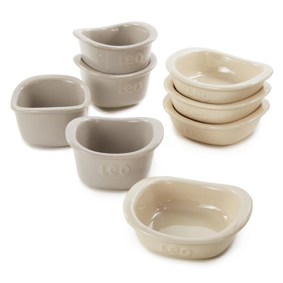 Leo Balance Stone 8p Square Ramekin Set