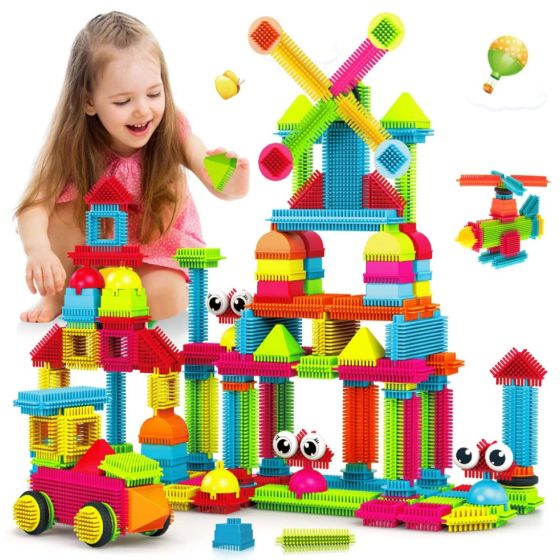 ST5 144 pcs Bristle Shape 3D Tile STEM Building Block Set