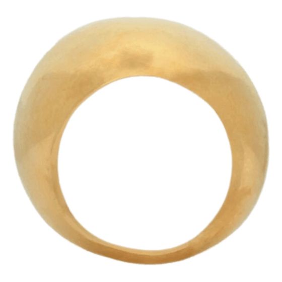 Saint Laurent Oversized Egg Ring in Polished Gold-Tone Metal Size 6