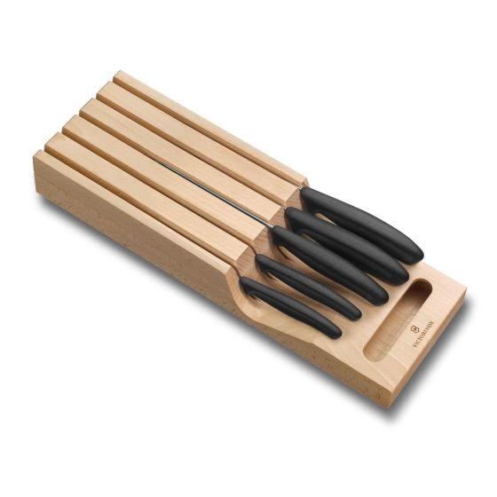 Swiss Classic Block Sets, 6-Piece Set With In-Drawer Knife Holder Black