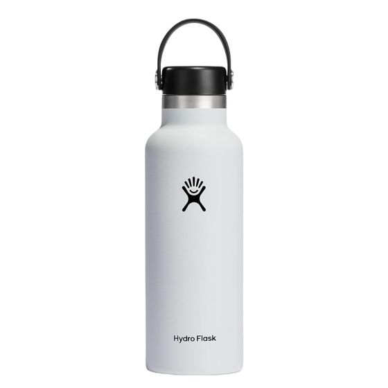 Hydroflask 18 oz Standard Mouth Bottle with Flex Cap-White