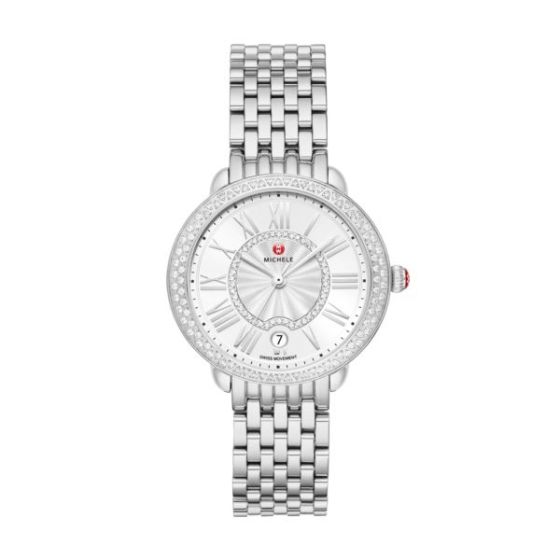 Ladies Serein Mid Silver-Tone 134 Diamond Watch Silver White Dial