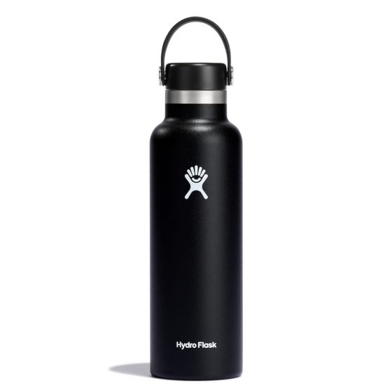 Hydroflask 21 oz Standard Mouth Bottle with Flex Cap-Black 