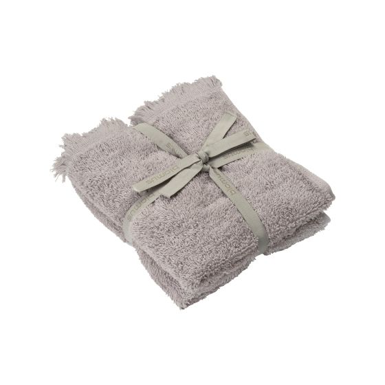 FRINO 2 Fringed Organic Cotton Terry Guest Hand Towel Set