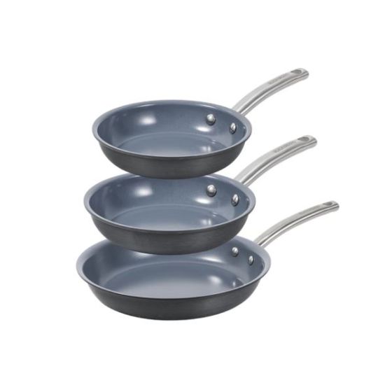 BLACK+DECKER 3 pc Skillet Set - Gray