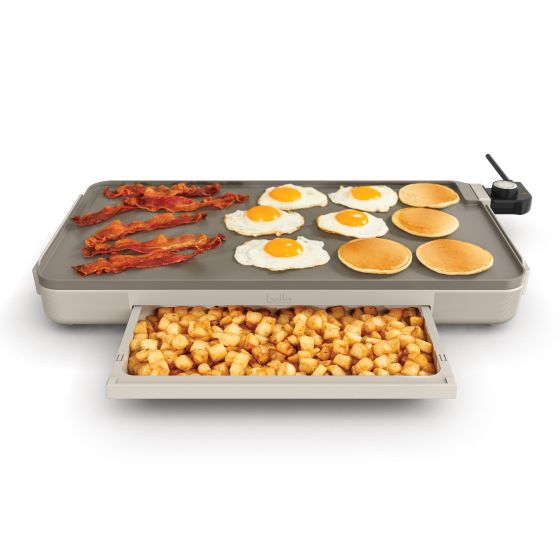 XL Ceramic Griddle w/ Warming Tray Oatmilk