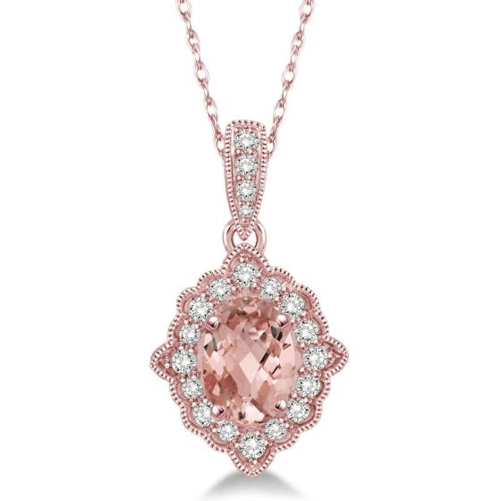 Morganite and Diamond Necklace