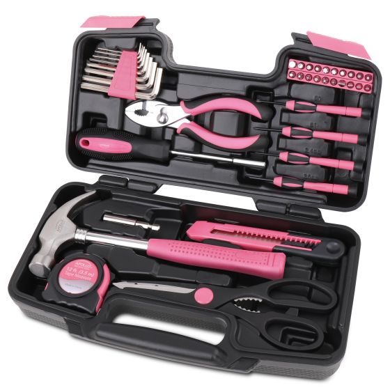 39 Piece General Tool Set - Pink