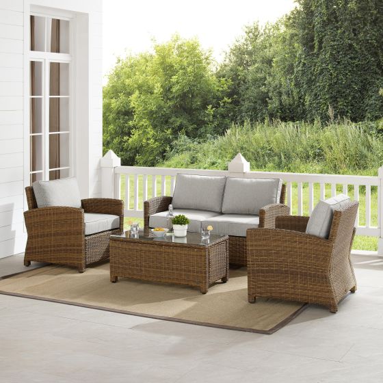Bradenton 4Pc Outdoor Wicker Conversation Set