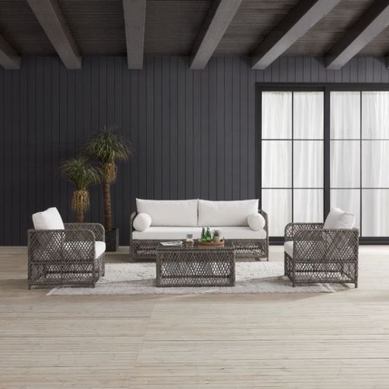 Granite Bay 4Pc Wicker Outdoor Sofa Patio Furniture Set