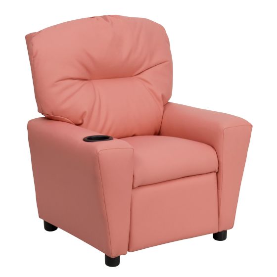 Pink Vinyl Kids Recliner
