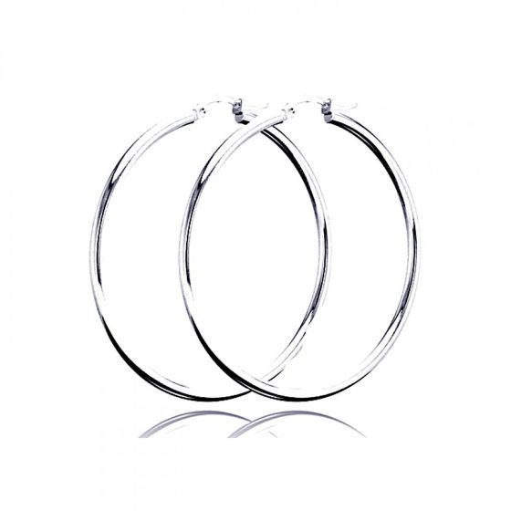 PARIKHS 2MM Plain Hoop Earring in 925 Sterling Silver - 18MM