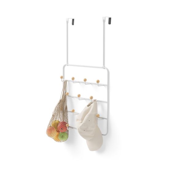Estique Shelf With Hooks  White