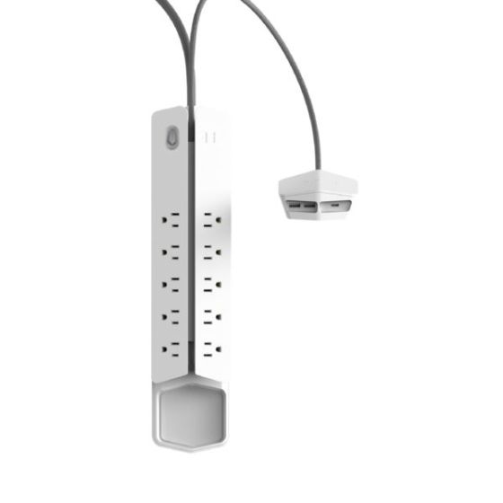 Power Center Vertex XL 10 AC Outlet Surge Protector White