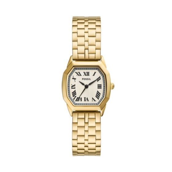 Ladies Harlow Gold-Tone Stainless Steel Octagon Watch Cream Dial