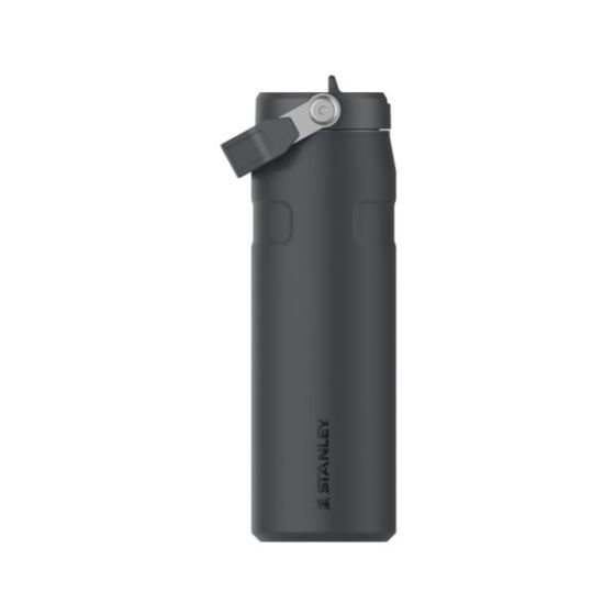 The IceFlow Bottle with Flip Straw Lid 24oz - Black