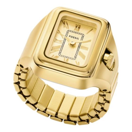 Ladies Raquel Gold-Tone Square Ring Watch Gold Dial