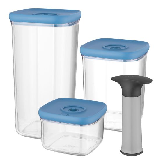 4 - Piece Leo Vacuum Food Container Set - (Blue)
